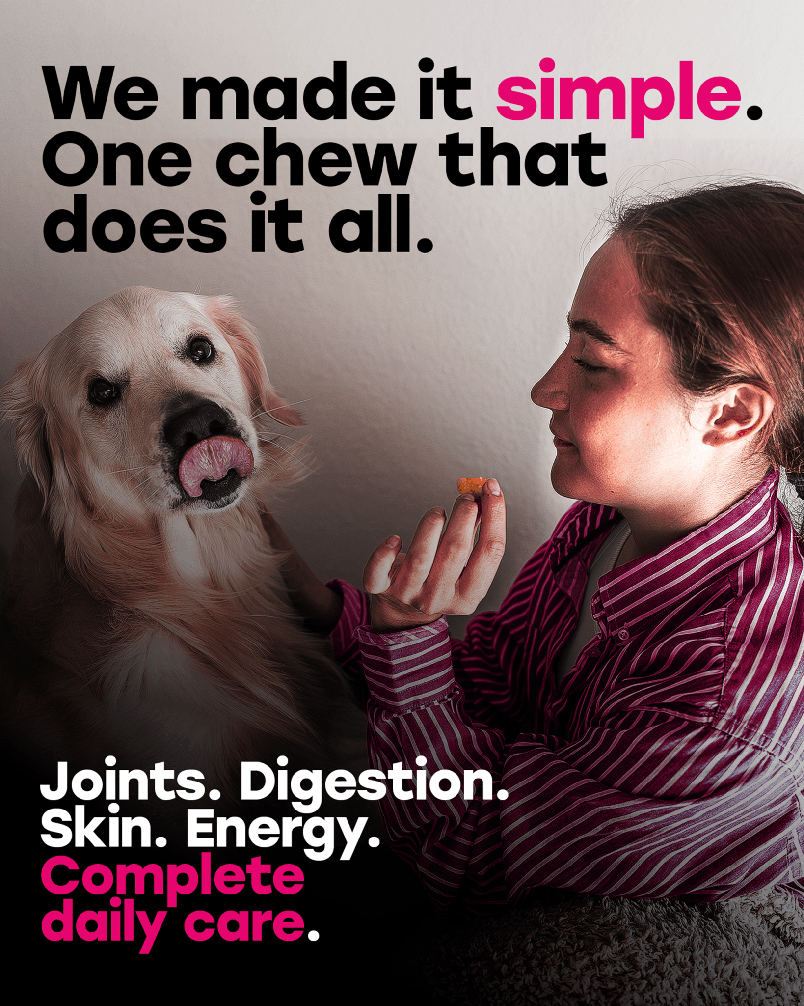 24 - in - 1 Daily Multivitamin Chews with 8 Essential Vitamins, Biotin, Probiotics & Glucosamine - Pup Choice - healthy choices for your pup