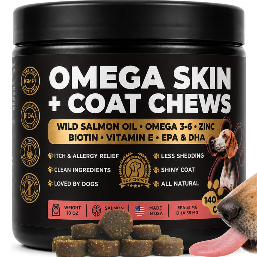 Skin & Coat Routine Bundle — Omega-3 Chews + Wild Catch Salmon Treats - Pup Choice - healthy choices for your pup