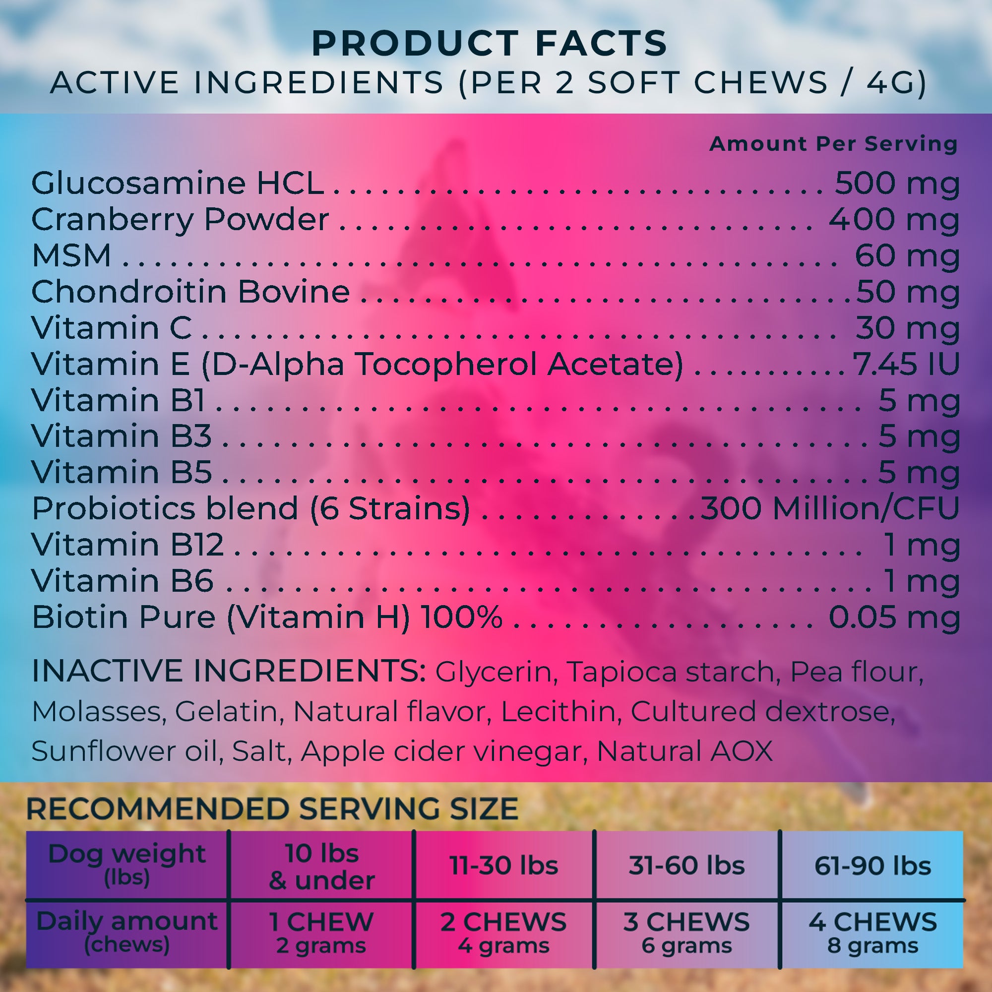 14-in-1 Daily Multivitamin Chews with 8 Essential Vitamins, Biotin, Probiotics & Glucosamine