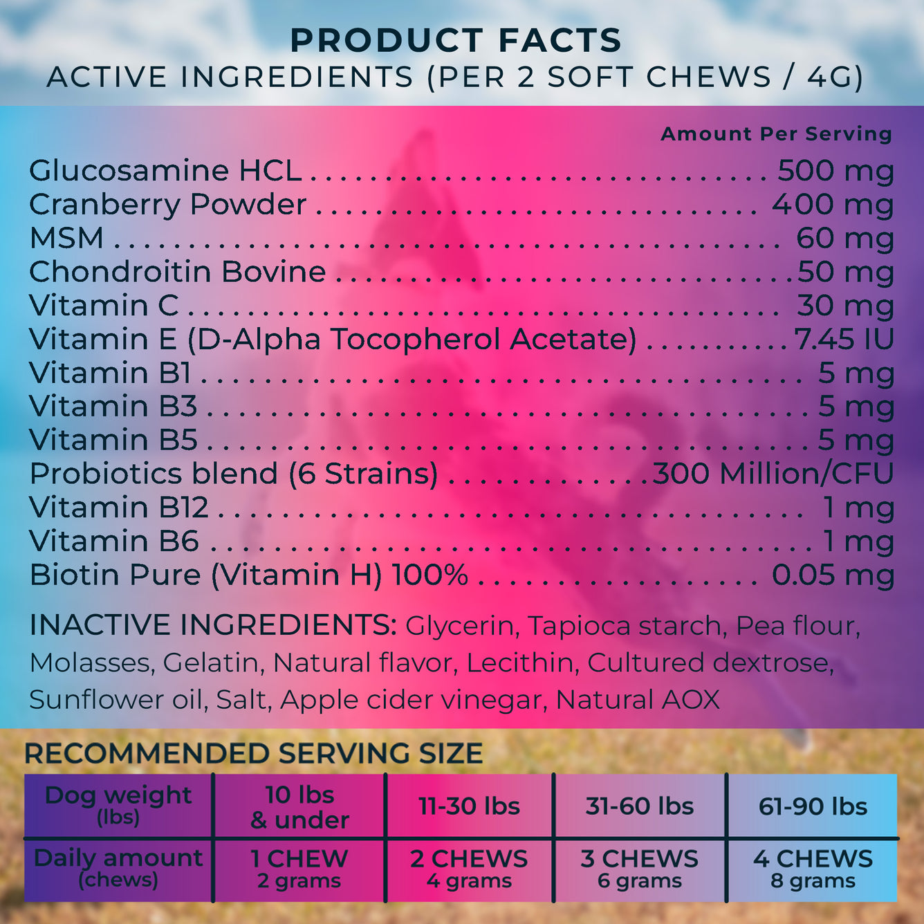 14-in-1 Daily Multivitamin Chews with 8 Essential Vitamins, Biotin, Probiotics & Glucosamine