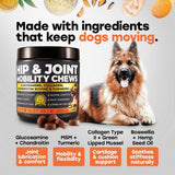 Hip & Joint Mobility Chews with 500 mg Glucosamine, Collagen, Chondroitin Bovine, Turmeric & More - Pup Choice - healthy choices for your pup