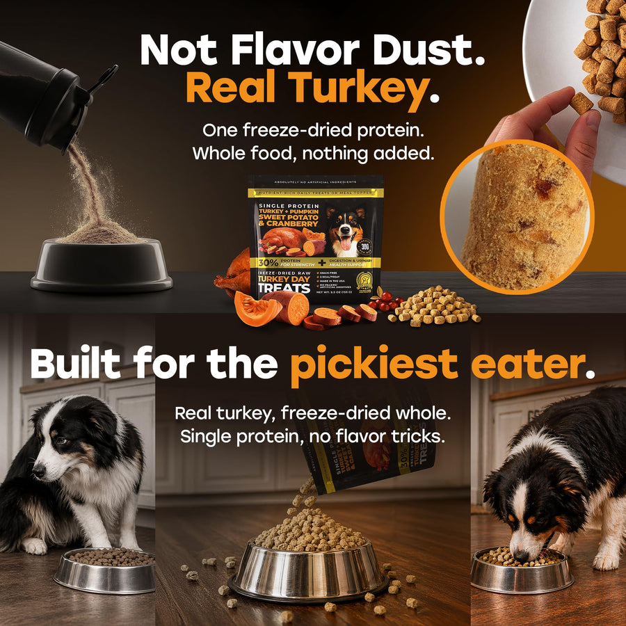 Pup Choice Freeze-Dried Raw Turkey Dog Treats with Pumpkin & Sweet Potato – Single Protein, Grain-Free - Pup Choice - healthy choices for your pup